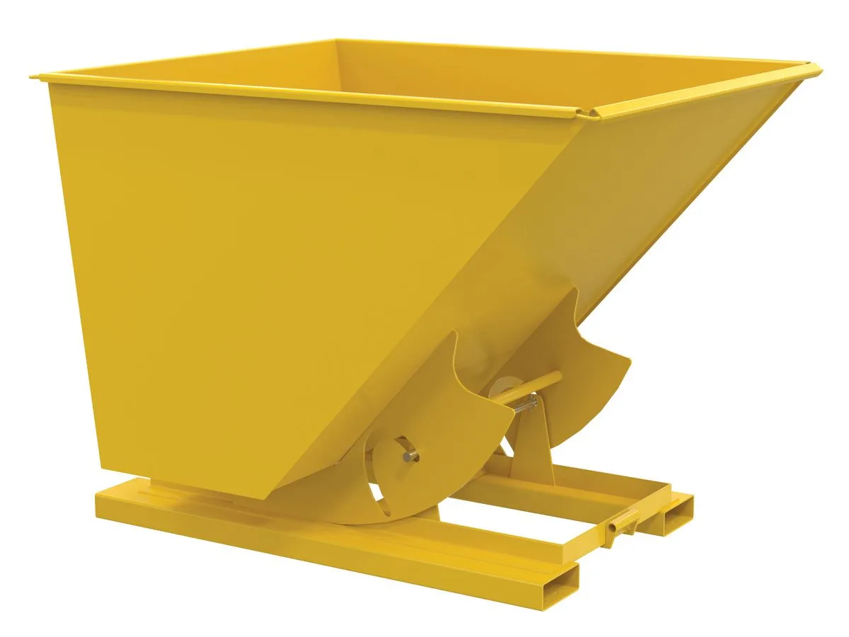 Vestil D-200-LD-NB-YEL d-style hoppers, no bump & dump