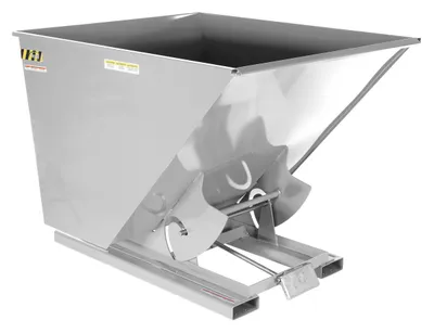 Vestil Steel Light Duty Self Dumping Hopper 2 Cubic Yard 2000 Lb. Capacity Silver Lining