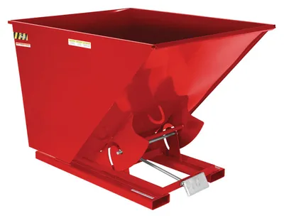 Vestil Steel Light Duty Self Dumping Hopper 2 Cubic Yard 2000 Lb. Capacity Soda Red