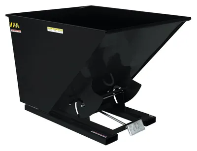 Vestil Steel Medium Duty Self Dumping Hopper 2 Cubic Yard 4000 Lb. Capacity Semi Gloss Black