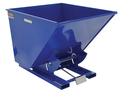 Vestil Steel Medium Duty Self Dumping Hopper 2 Cubic Yard 4000 Lb. Capacity Blue