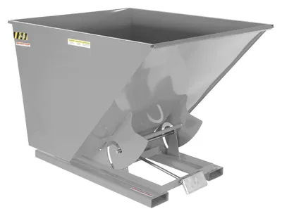 Vestil Steel Medium Duty Self Dumping Hopper 2 Cubic Yard 4000 Lb. Capacity Machine Gray
