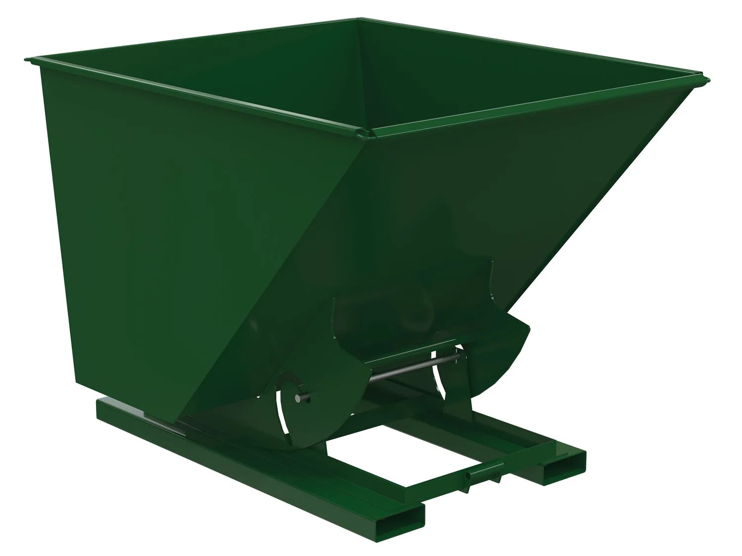 Vestil D-200-MD-NB-GRN-H d-style hoppers, no bump & dump