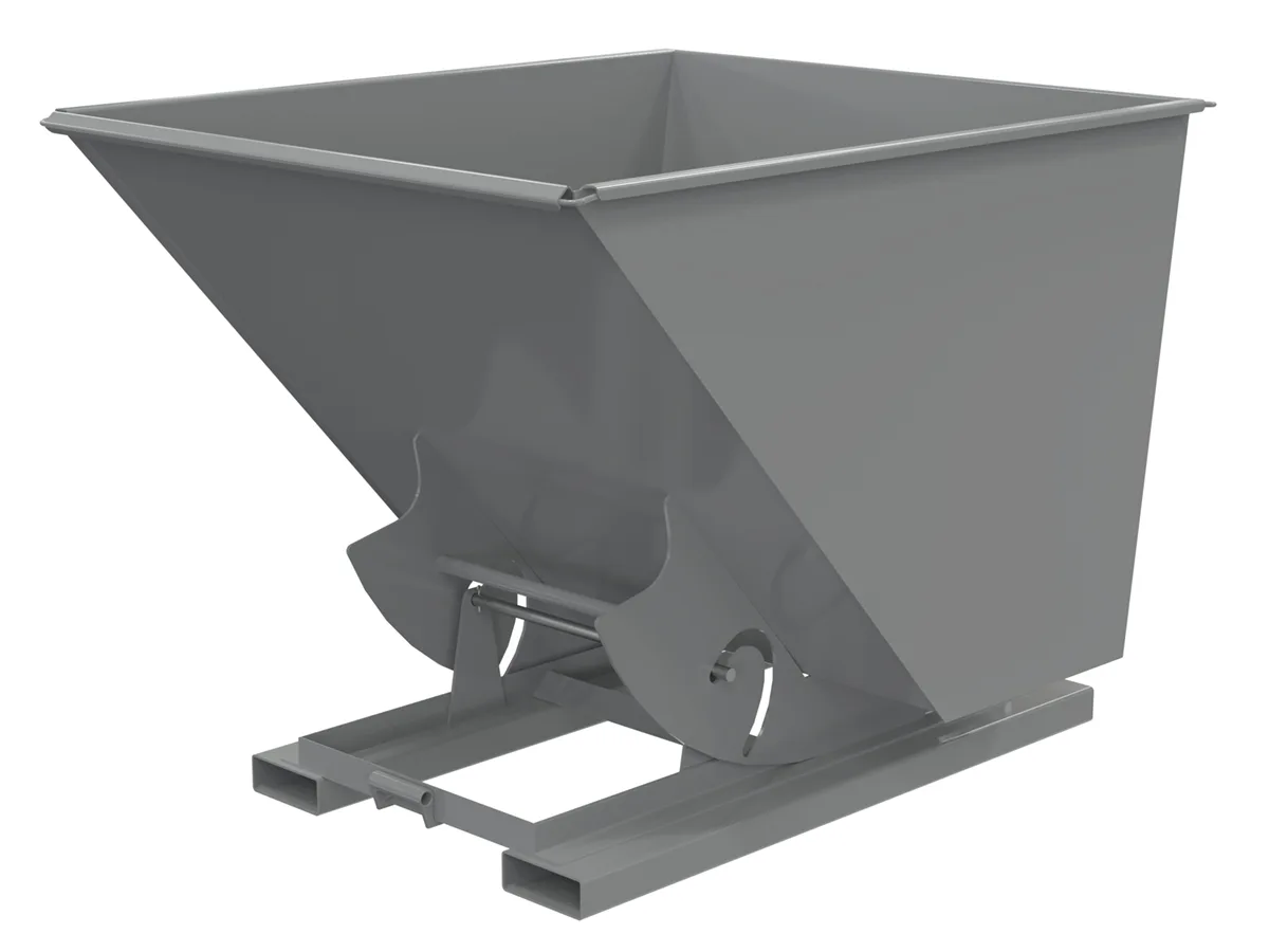 Vestil D-200-MD-NB-GY-SG d-style hoppers, no bump & dump
