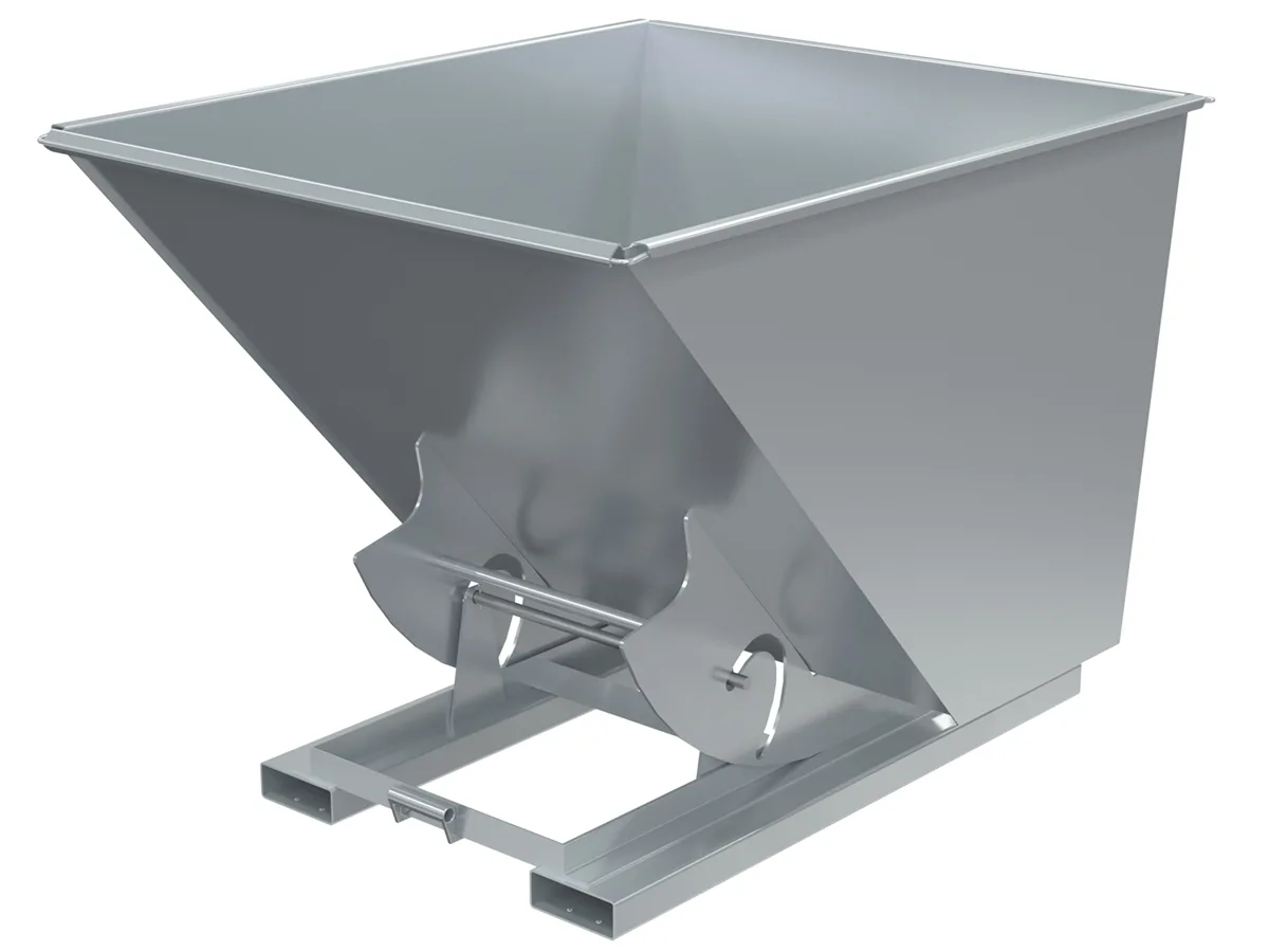 Vestil D-200-MD-NB-SL d-style hoppers, no bump & dump