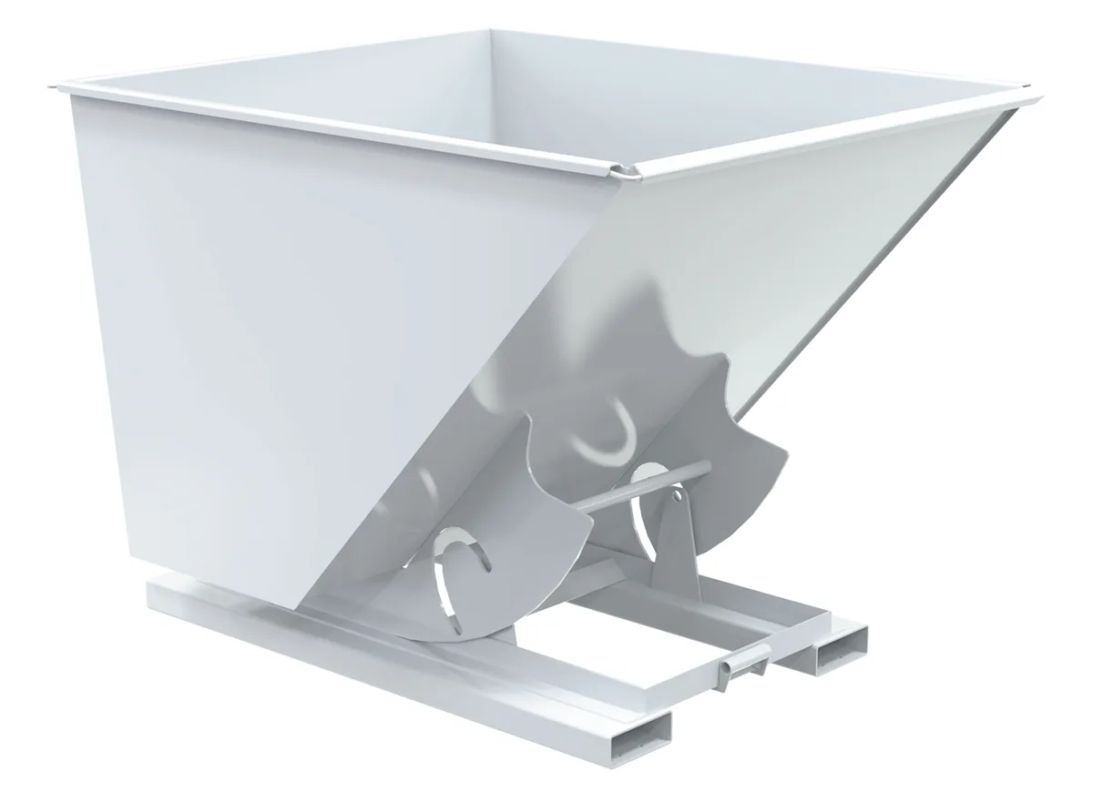 Vestil D-200-MD-NB-WHT d-style hoppers, no bump & dump