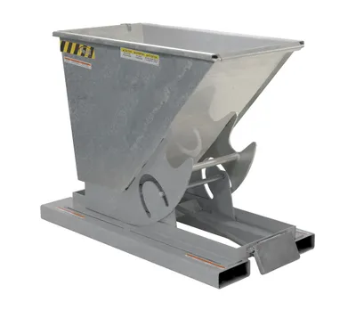 Vestil Steel Heavy Duty Self Dumping Hopper 1/4 Cubic Yard 6000 Lb. Capacity Galvanized