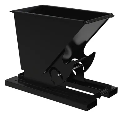 Vestil Steel Heavy Duty No Bump & Dump Hopper 1/4 Cubic Yard 6000 Lb. Capacity Semi Gloss Black