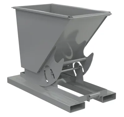 Vestil Steel Heavy Duty No Bump & Dump Hopper 1/4 Cubic Yard 6000 Lb. Capacity Battleship Gray