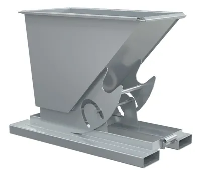 Vestil Steel Heavy Duty No Bump & Dump Hopper 1/4 Cubic Yard 6000 Lb. Capacity Silver