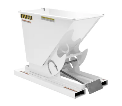 Vestil Steel Heavy Duty Self Dumping Hopper 1/4 Cubic Yard 6000 Lb. Capacity White