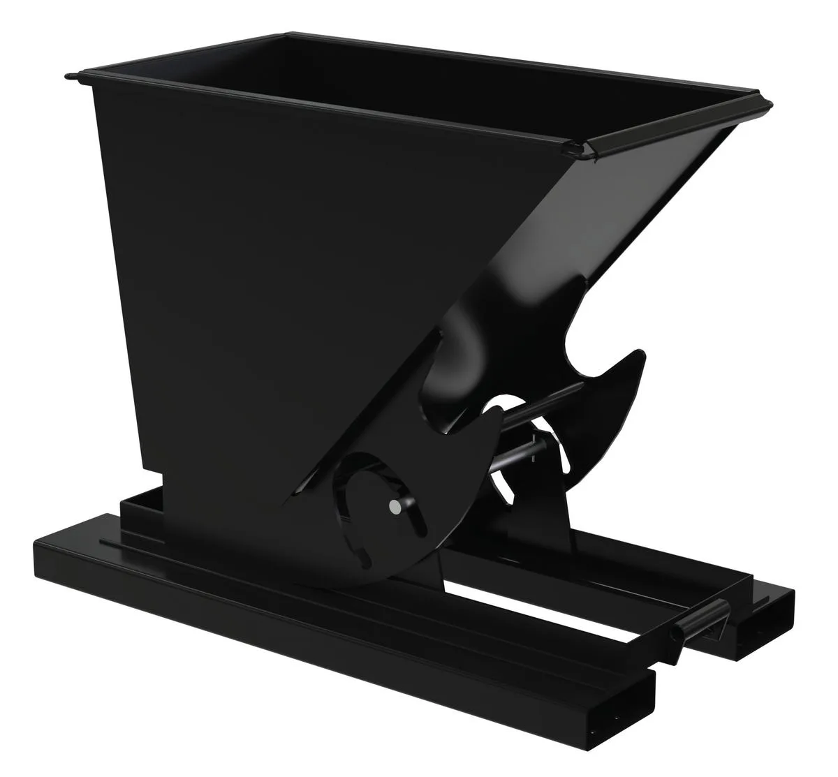 Vestil D-25-LD-NB-BLK-SG d-style hoppers, no bump & dump