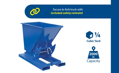 Vestil D-25-LD-NB d-style hoppers, no bump & dump feature highlights