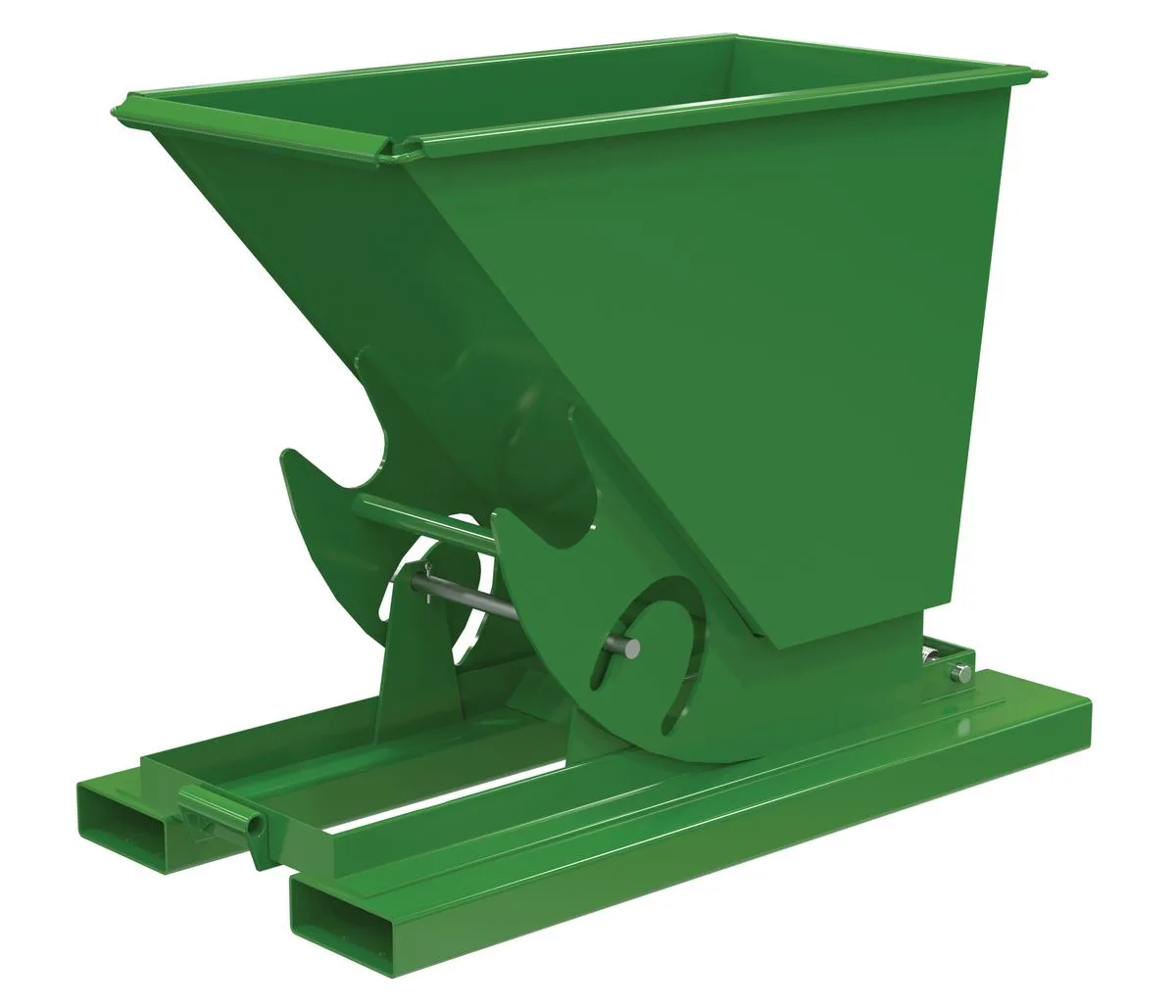 Vestil D-25-LD-NB-GRN-T d-style hoppers, no bump & dump