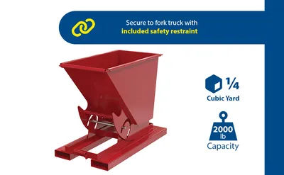Vestil D-25-LD-NB-SR d-style hoppers, no bump & dump feature highlights