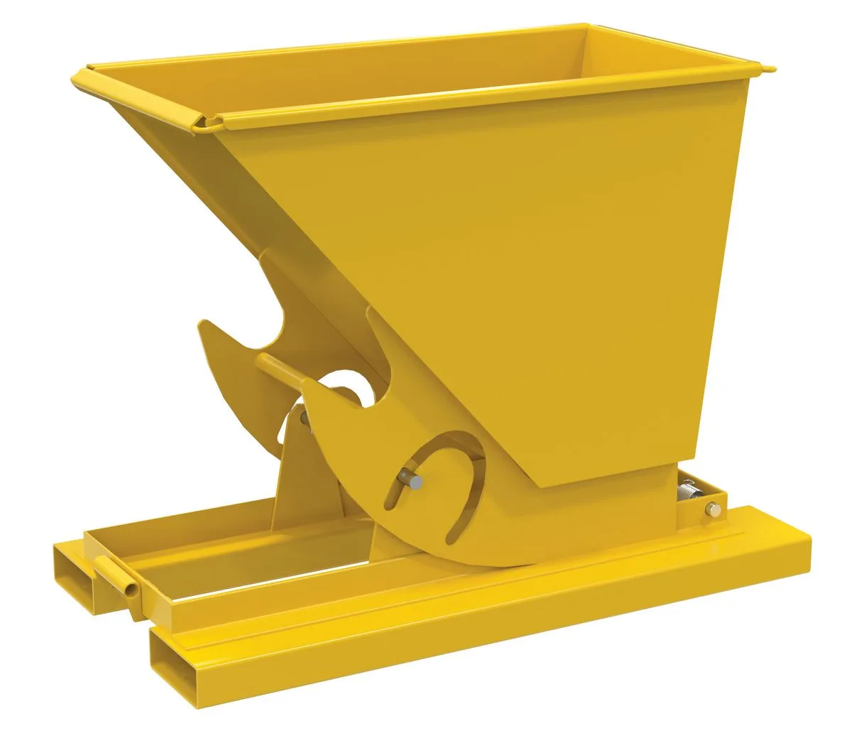 Vestil D-25-LD-NB-YEL d-style hoppers, no bump & dump