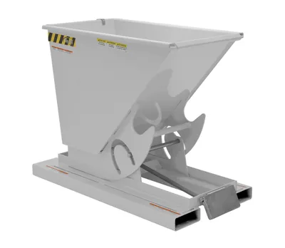 Vestil Steel Light Duty Self Dumping Hopper 1/4 Cubic Yard 2000 Lb. Capacity Silver Lining