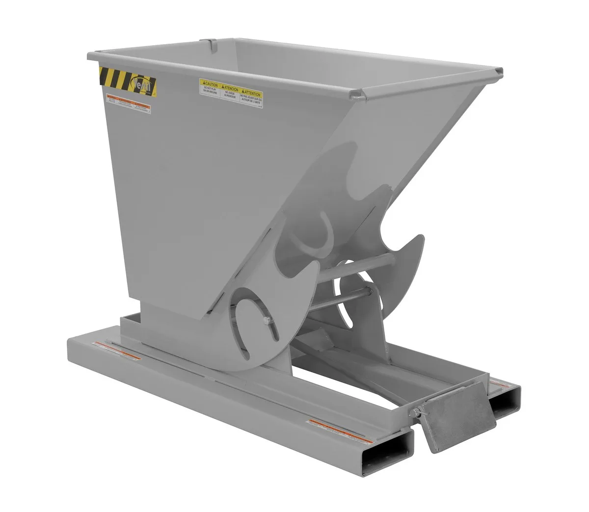 Vestil D-25-MD-GY-MG d style - self-dumping steel hoppers with bumper release