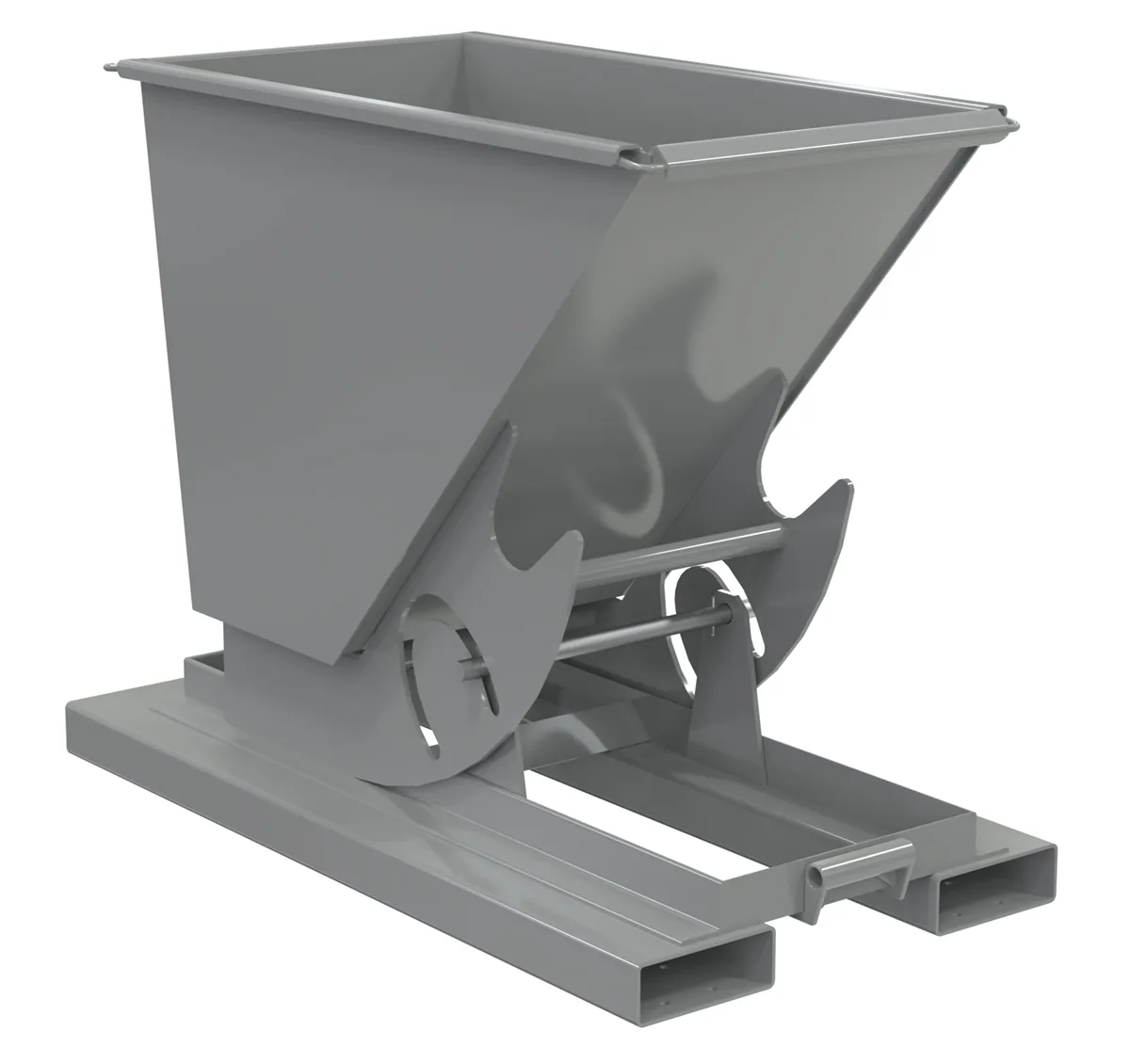 Vestil D-25-MD-NB-GY-SG d-style hoppers, no bump & dump