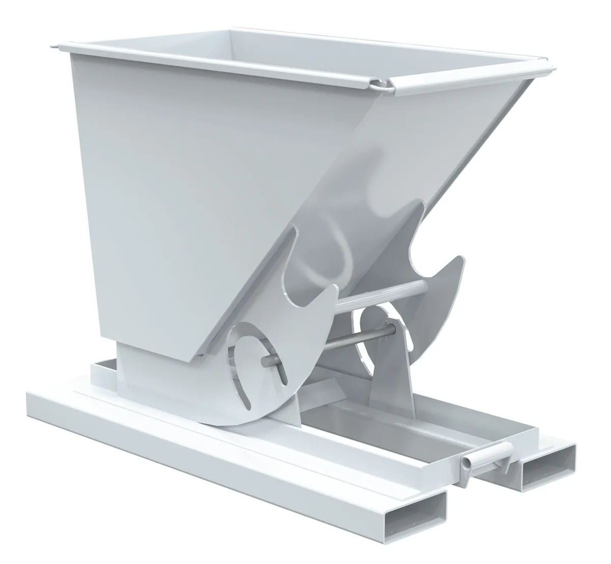 Vestil D-25-MD-NB-WHT d-style hoppers, no bump & dump