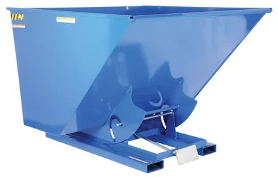Vestil Steel Heavy Duty Self Dumping Hopper 2-1/2 Cubic Yard 6000 Lb. Capacity Blue