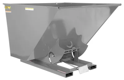 Vestil Steel Heavy Duty Self Dumping Hopper 2-1/2 Cubic Yard 6000 Lb. Capacity Machine Gray
