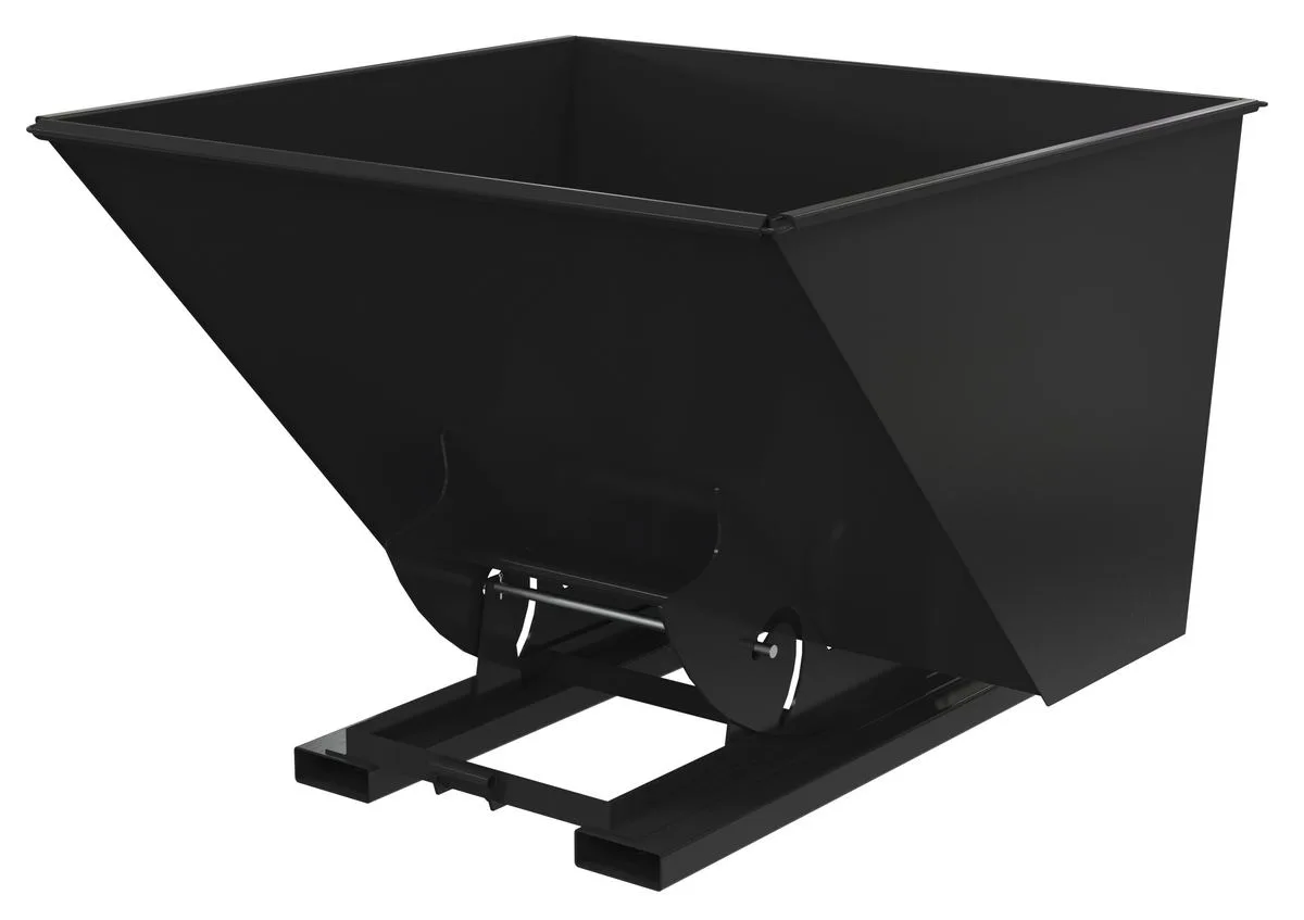 Vestil D-250-HD-NB-BLK-SG d-style hoppers, no bump & dump
