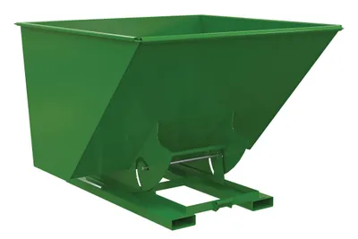 Vestil Steel Heavy Duty No Bump & Dump Hopper 2-1/2 Cubic Yard 6000 Lb. Capacity Tractor Green