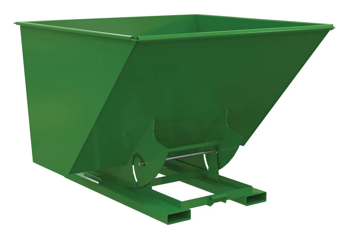Vestil D-250-HD-NB-GRN-T d-style hoppers, no bump & dump