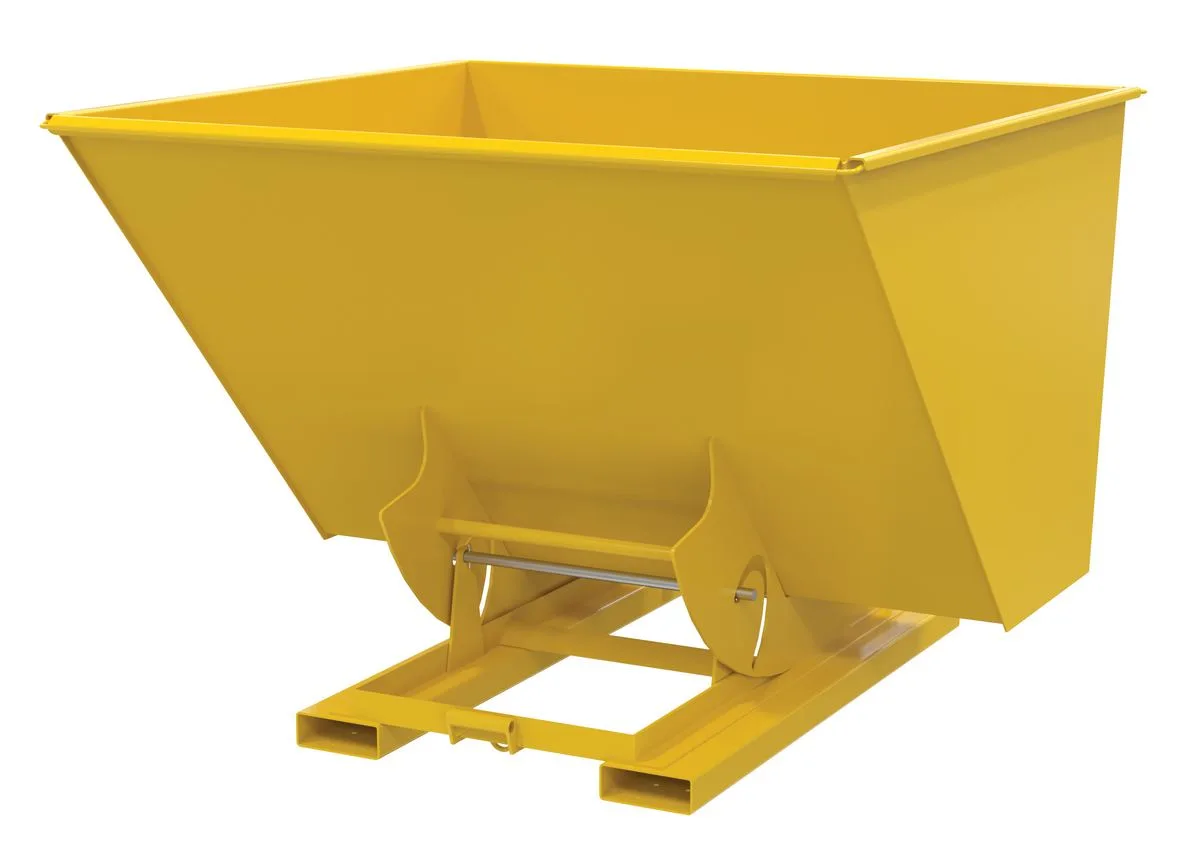 Vestil D-250-HD-NB-YEL d-style hoppers, no bump & dump