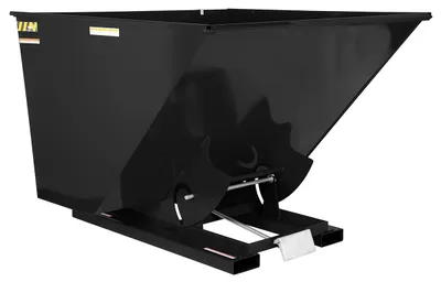 Vestil Steel Light Duty Self Dumping Hopper 2-1/2 Cubic Yard 2000 Lb. Capacity Semi Gloss Black