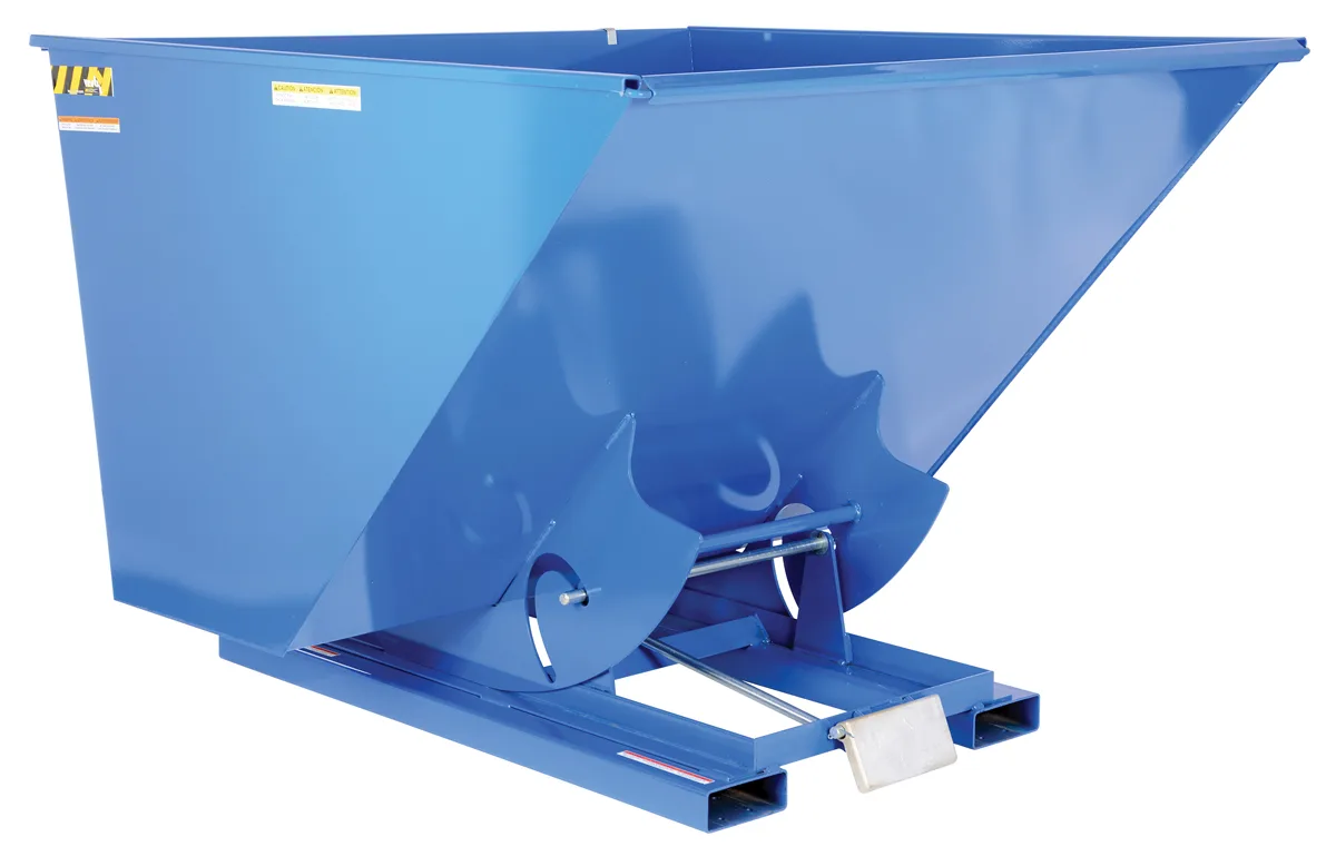 Vestil D-250-LD d style - self-dumping steel hoppers with bumper release