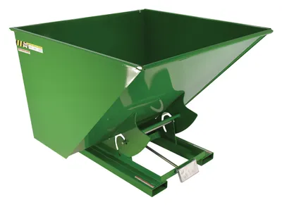 Vestil Steel Light Duty Self Dumping Hopper 2-1/2 Cubic Yard 2000 Lb. Capacity Green