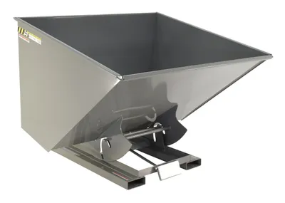 Vestil Steel Light Duty Self Dumping Hopper 2-1/2 Cubic Yard 2000 Lb. Capacity Battleship Gray