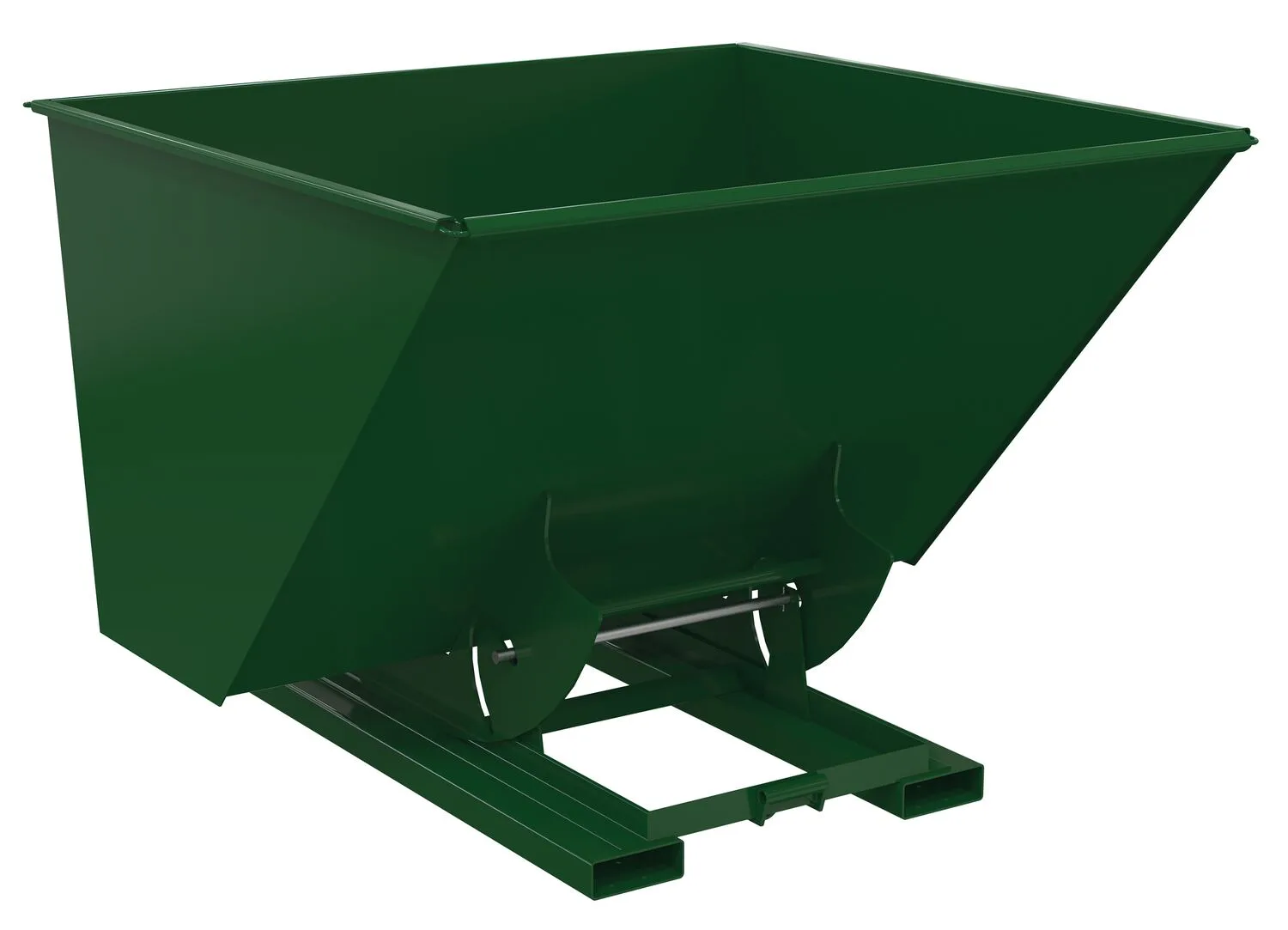 Vestil D-250-LD-NB-GRN-H d-style hoppers, no bump & dump