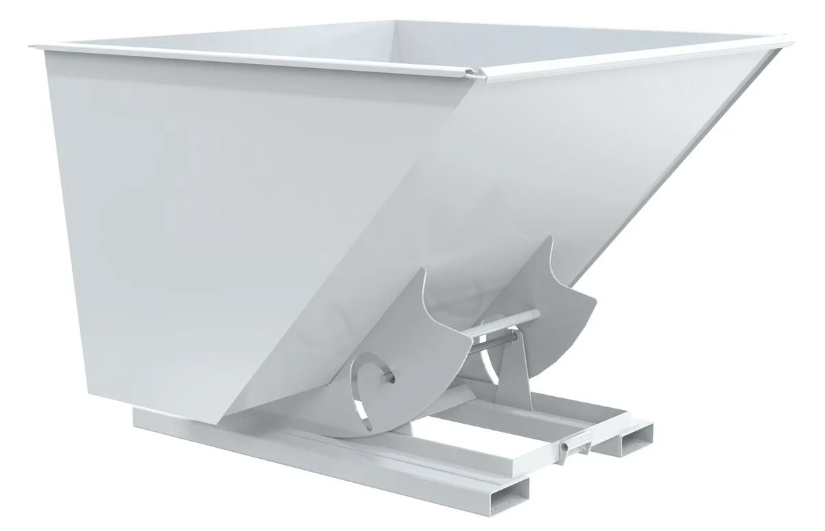 Vestil D-250-LD-NB-WHT d-style hoppers, no bump & dump