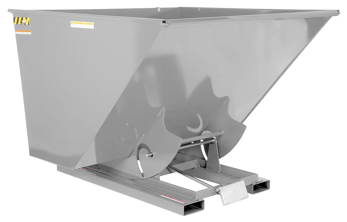 Vestil D-250-LD-SL d style - self-dumping steel hoppers with bumper release