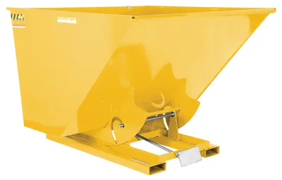 Vestil Steel Light Duty Self Dumping Hopper 2-1/2 Cubic Yard 2000 Lb. Capacity Yellow