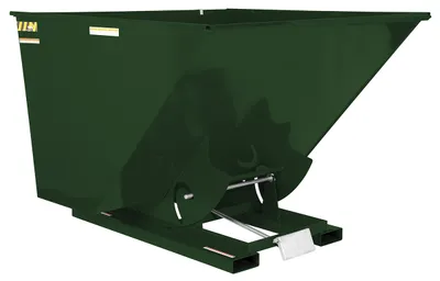Vestil Steel Medium Duty Self Dumping Hopper 2-1/2 Cubic Yard 4000 Lb. Capacity Hunter Green