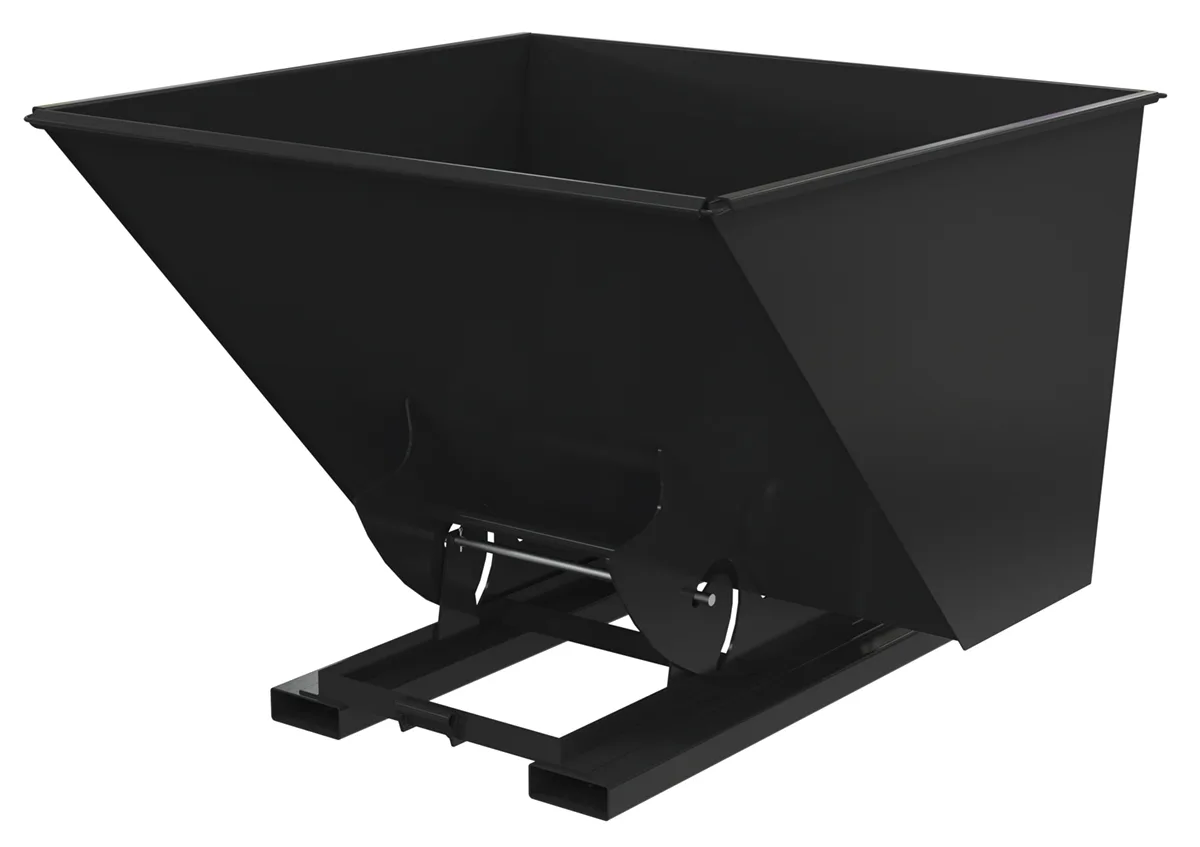 Vestil D-250-MD-NB-BLK-SG d-style hoppers, no bump & dump