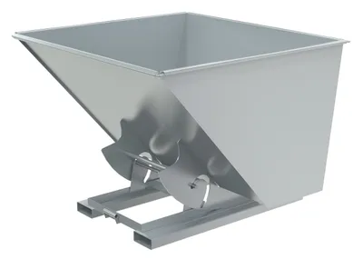 Vestil Steel Medium Duty No Bump & Dump Hopper 2-1/2 Cubic Yard 4000 Lb. Capacity Silver