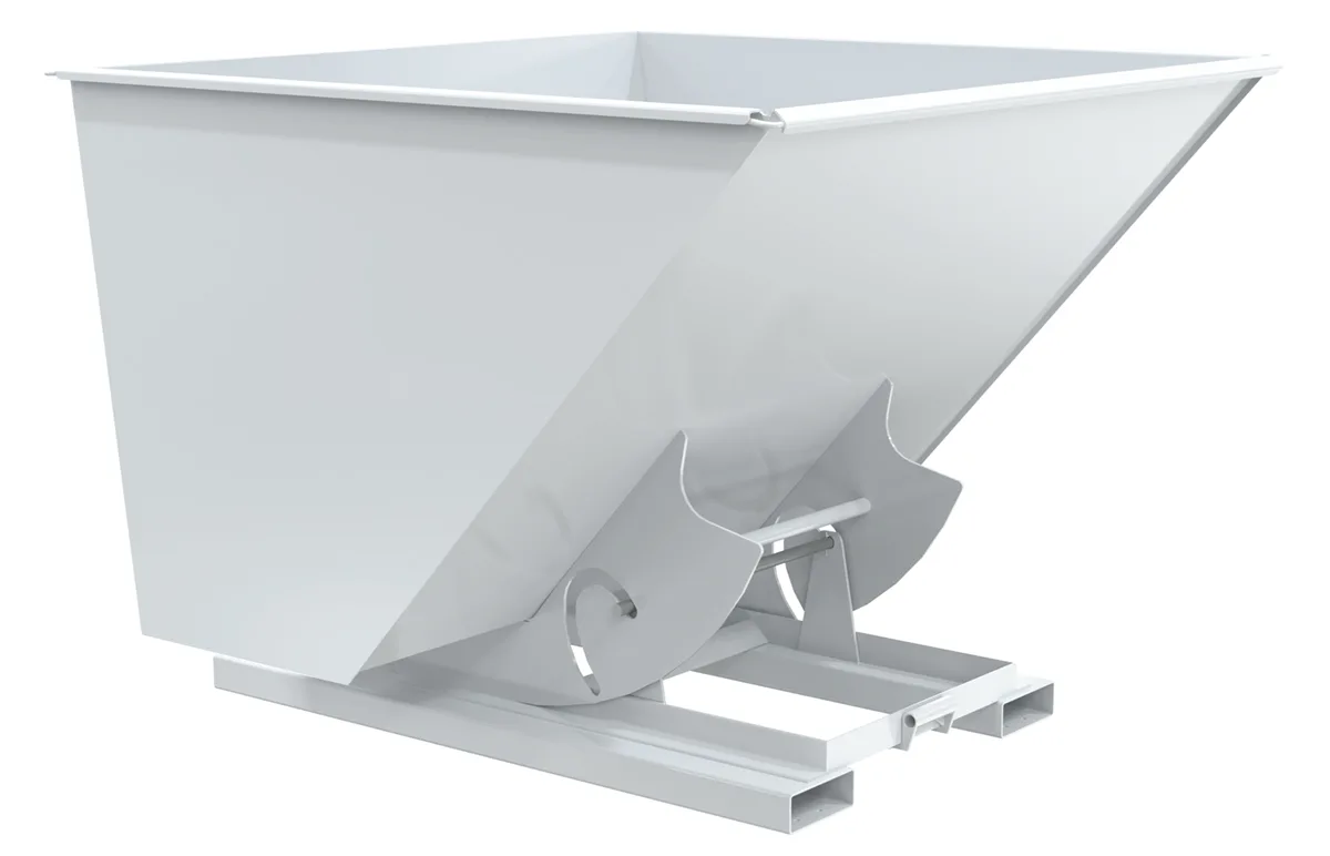 Vestil D-250-MD-NB-WHT d-style hoppers, no bump & dump