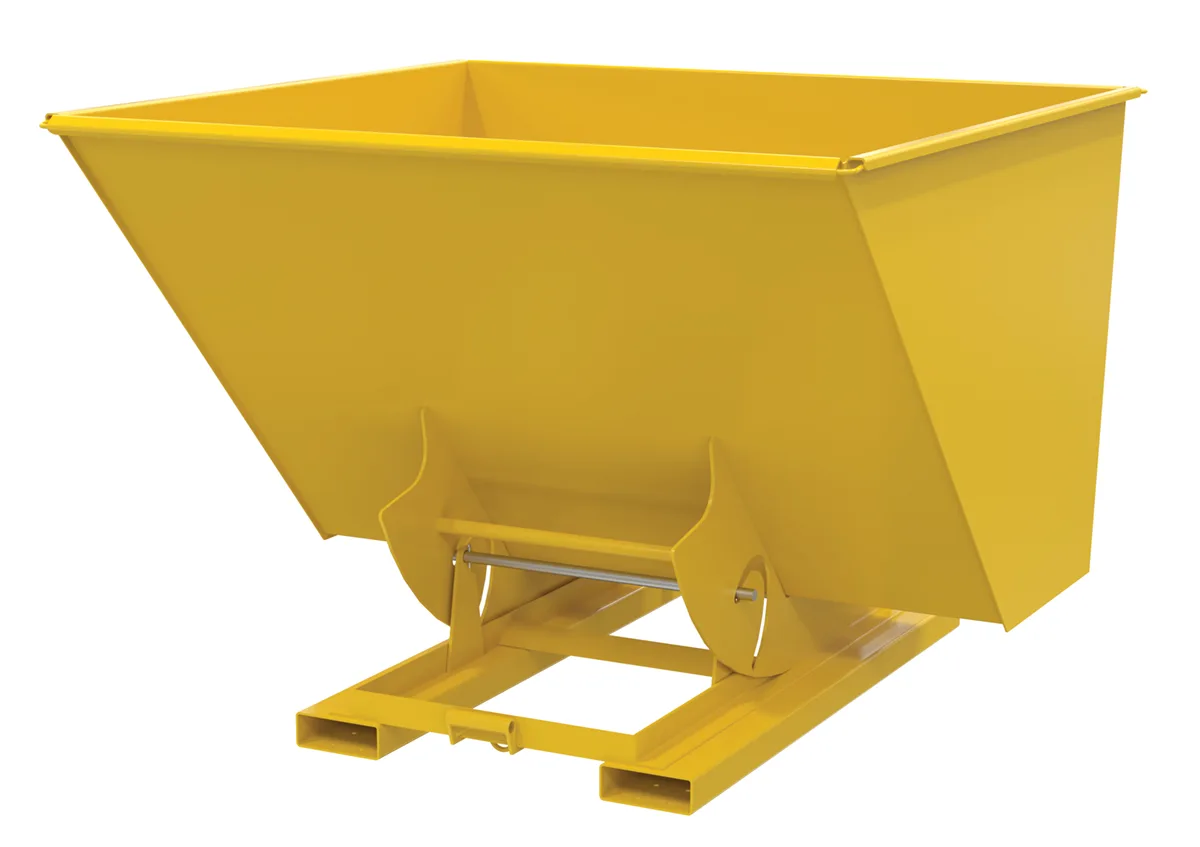 Vestil D-250-MD-NB-YEL d-style hoppers, no bump & dump