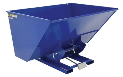 Vestil Steel Heavy Duty Self Dumping Hopper 3 Cubic Yard 6000 Lb. Capacity Blue