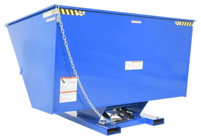 Vestil D-300-HD-HYD hydraulic dumping hopper shown from an alternate angle