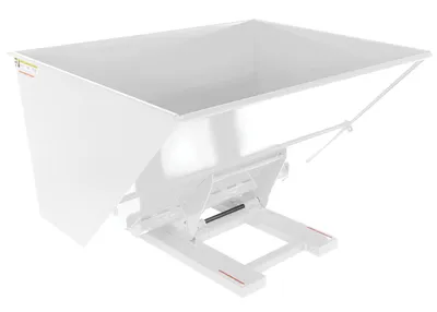 Vestil Steel Heavy Duty Hydraulic Dumping Hopper 3 Cubic Yard 6,000 Lb. Capacity White
