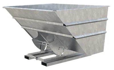 Vestil Steel Heavy Duty No Bump & Dump Hopper 3 Cubic Yard 6000 Lb. Capacity Galvanized