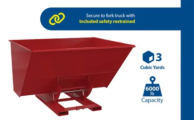 Vestil D-300-HD-NB-SR d-style hoppers, no bump & dump feature highlights