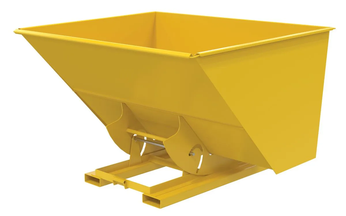 Vestil D-300-HD-NB-YEL d-style hoppers, no bump & dump