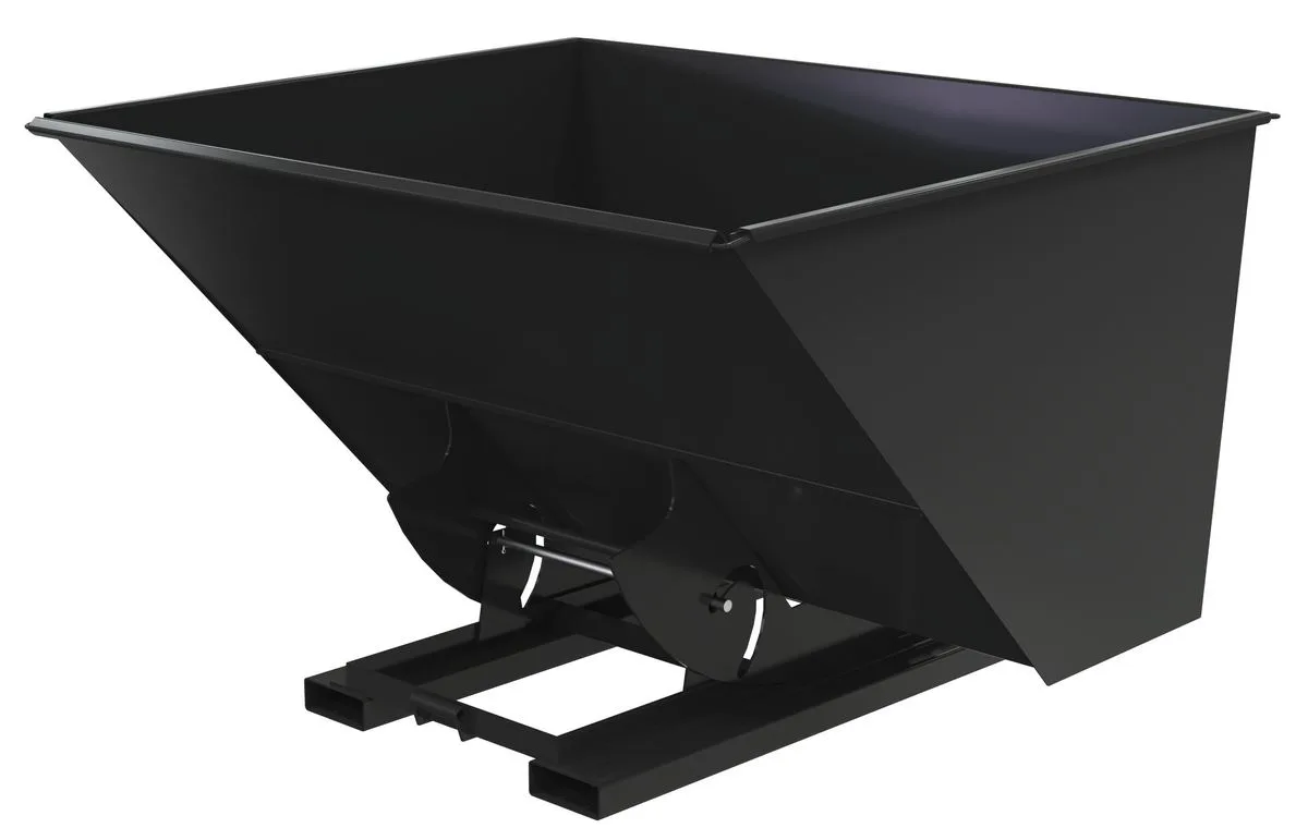 Vestil D-300-LD-NB-BLK-SG d-style hoppers, no bump & dump
